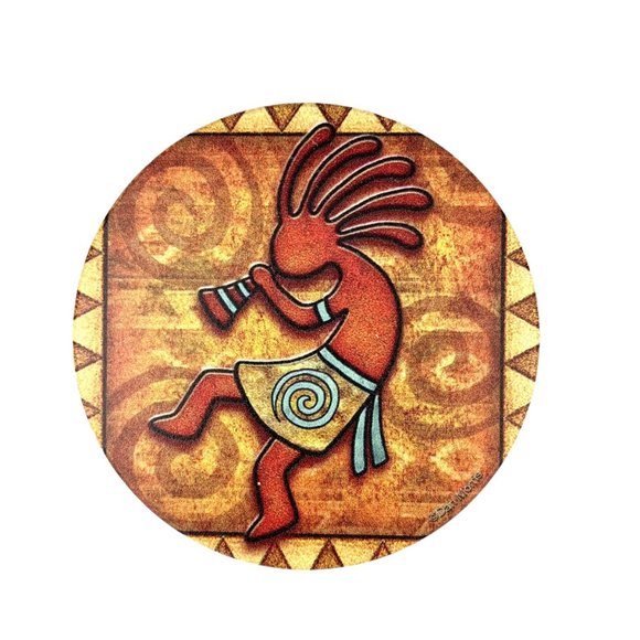 Set of 4 Genuine Thirstystone Coasters Southwestern Style Kokopelli Sunburst Sun - Picture 2 of 12